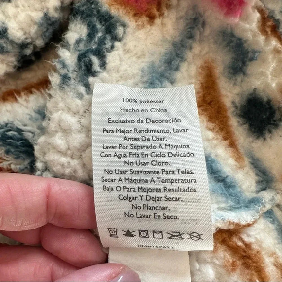 Eddie Bauer Aztec Print Sherpa Quarter Zip Pullover - Picture 9 of 9